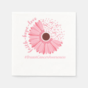 Breast Cancer Awareness Pink Flower Napkin