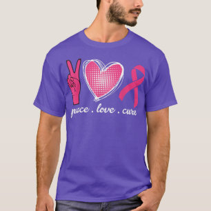 Breast Cancer Awareness Pink Peace Love Cure Faith T-Shirt