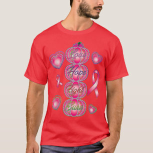 Breast Cancer Awareness Pink Pumpkins Love Hope Fi T-Shirt