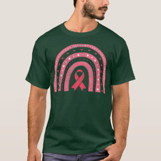 Breast Cancer Awareness Pink Rainbow Pink Ribbon  T-Shirt