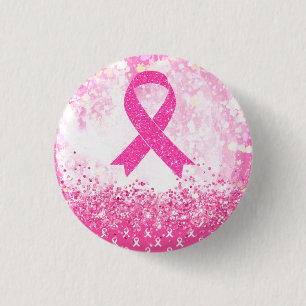 Breast Cancer Awareness Pink Ribbon 3 Cm Round Badge