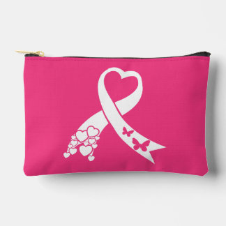 Breast Cancer Awareness Pink Ribbon Accessory Pouch