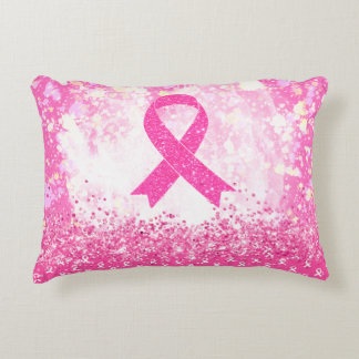 Breast Cancer Awareness Pink Ribbon  Decorative Cushion