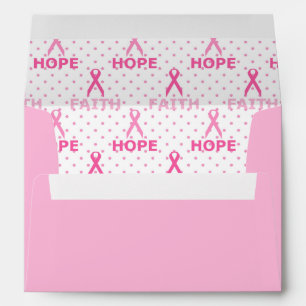 Breast Cancer Awareness Pink Ribbon Faith Hope Envelope