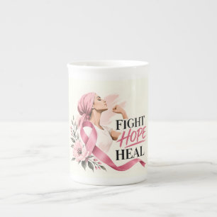 Breast Cancer Awareness Pink Ribbon Fight Hope Bone China Mug
