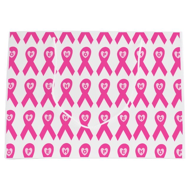 Breast Cancer Awareness Pink Ribbon HOPE popular Large Gift Bag (Front)