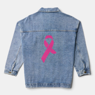 Breast Cancer Awareness Pink Ribbon I Wear Pink Denim Jacket
