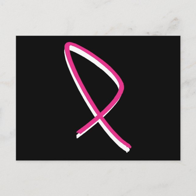 Breast Cancer Awareness Pink Ribbon Postcard (Front)