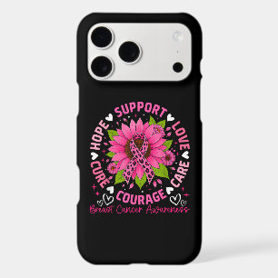 Breast Cancer Awareness Pink Ribbon Sunflower Hope