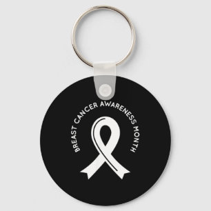 Breast Cancer Awareness Pink Ribbon Support Team Key Ring