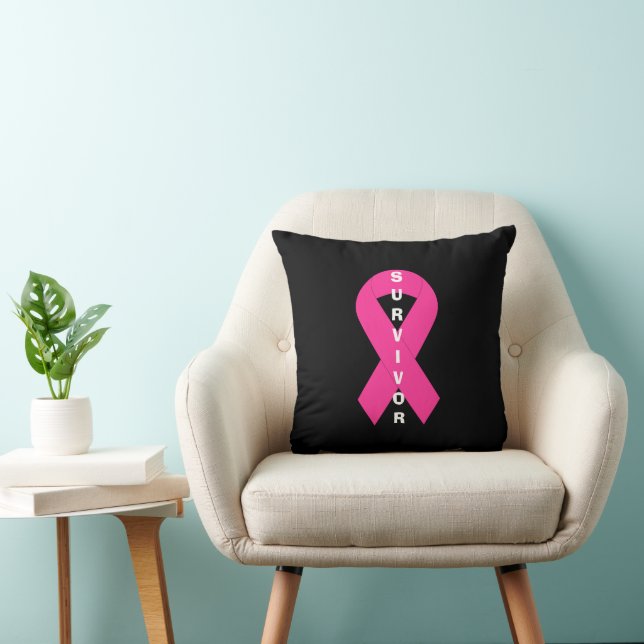 Breast Cancer Awareness Pink Ribbon Survivor Cushion (Chair)