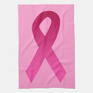 Breast cancer awareness pink ribbon tea towel