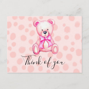 Breast Cancer Awareness Pink Ribbon think of you Postcard