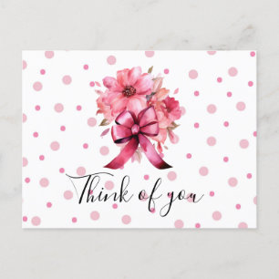 Breast Cancer Awareness Pink Ribbon think of you Postcard