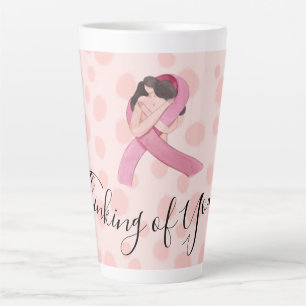 Breast Cancer Awareness Pink Ribbon thinkin of you Latte Mug