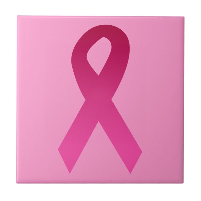 Breast cancer awareness pink ribbon tile (Front)