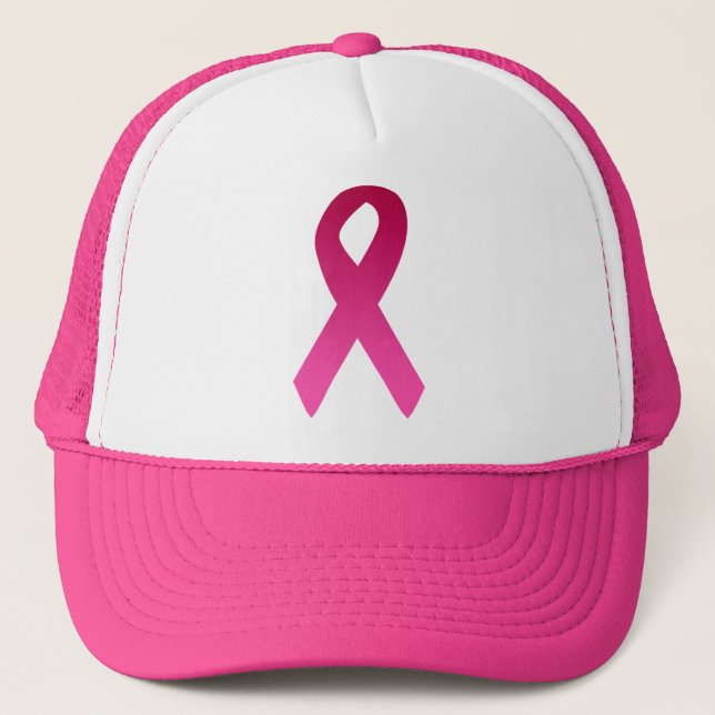 Breast cancer awareness pink ribbon trucker hat (Front)