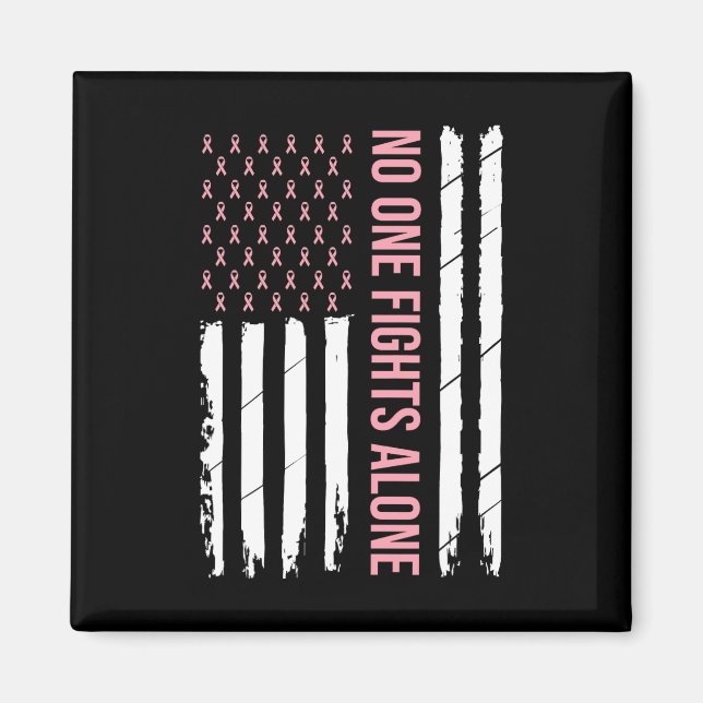 Breast Cancer Awareness Pink Ribbon Usa American F Magnet (Front)