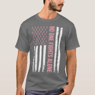 Breast Cancer Awareness Pink Ribbon USA American F T-Shirt