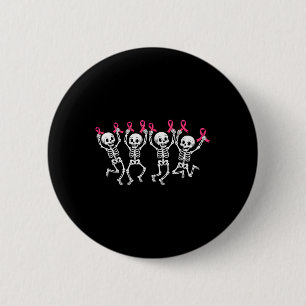 Breast Cancer Awareness Pink Warrior Skeleton Pink 6 Cm Round Badge