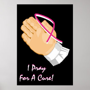 Breast Cancer Awareness Praying Hands Poster