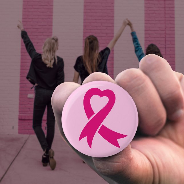 Breast Cancer Awareness Ribbon 3 Cm Round Badge (Creator Uploaded)