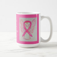Breast Cancer Awareness Ribbon Angel Custom Mug