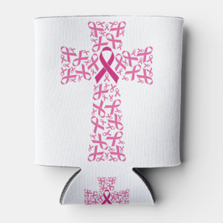 Breast Cancer Awareness Ribbon Cross Can Cooler