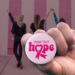 Breast Cancer Awareness Ribbon Custom Text or Name 3 Cm Round Badge<br><div class="desc">The pink ribbon has become the universal symbol of breast cancer,  raising awareness,  support and bringing together women in solidarity.</div>