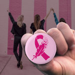Breast Cancer Awareness Ribbon Feather 3 Cm Round Badge<br><div class="desc">The pink ribbon has become the universal symbol of breast cancer,  raising awareness,  support and bringing together women in solidarity.</div>