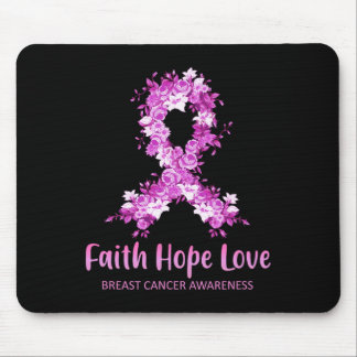 Breast Cancer Awareness - Ribbon Flower Pink Mouse Pad