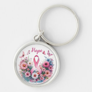 Breast Cancer Awareness Ribbon Key Ring