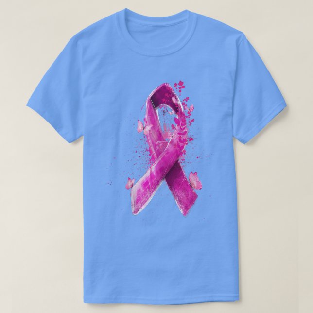 Breast Cancer Awareness Ribbon Pink In October We  T-Shirt (Design Front)