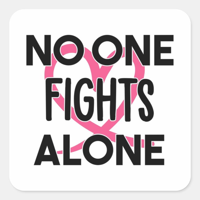 Breast Cancer Awareness Ribbon Square Sticker (Front)