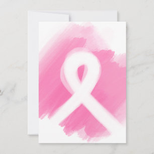 Breast Cancer Awareness Ribbon Watercolor Invitation