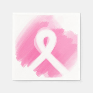 Breast Cancer Awareness Ribbon Watercolor  Napkin