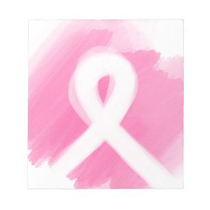 Breast Cancer Awareness Ribbon Watercolor Notepad