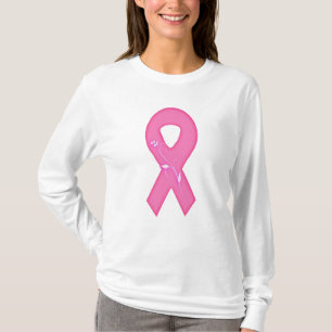 Breast Cancer Awareness Ribbon With Flower T-Shirt