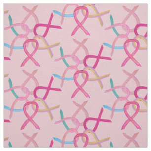 Breast Cancer Awareness Ribbons Fabric Material