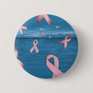 Breast Cancer Awareness Ribbons in the Sky 6 Cm Round Badge