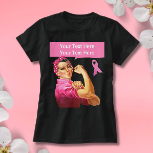 Breast Cancer awareness Rosie the Riveter pink T-Shirt