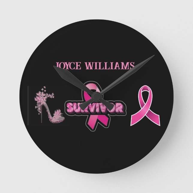 Breast Cancer Awareness  Round Clock (Front)