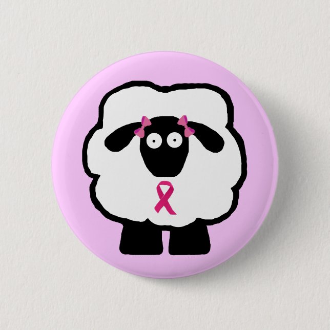 Breast Cancer Awareness Sheep Button (Front)