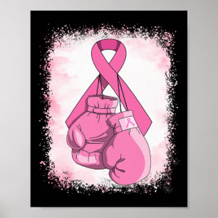 Breast Cancer Awareness Shirt Pink Boxing Ribbon Poster