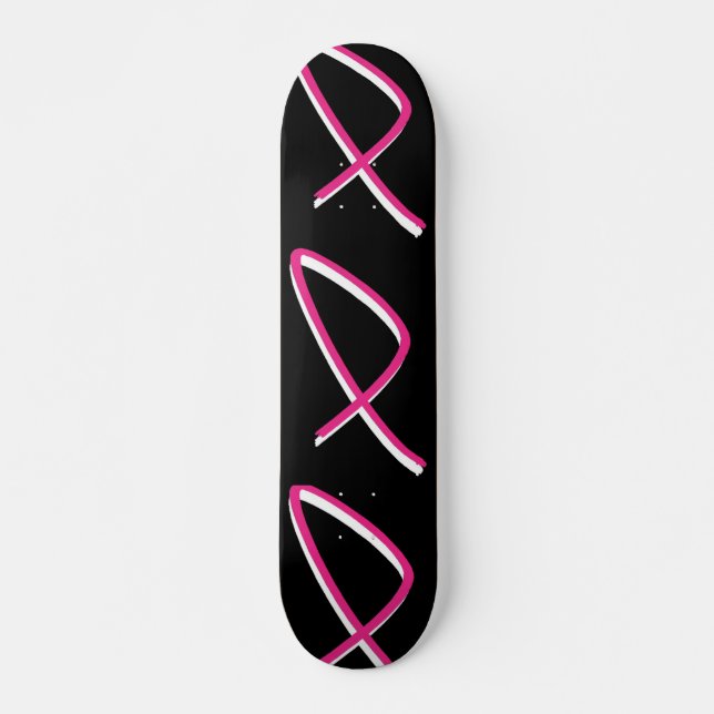 Breast Cancer Awareness Skateboard - Customisable (Front)