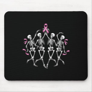 Breast Cancer Awareness Skeleton Dancing Pink Ribb Mouse Pad
