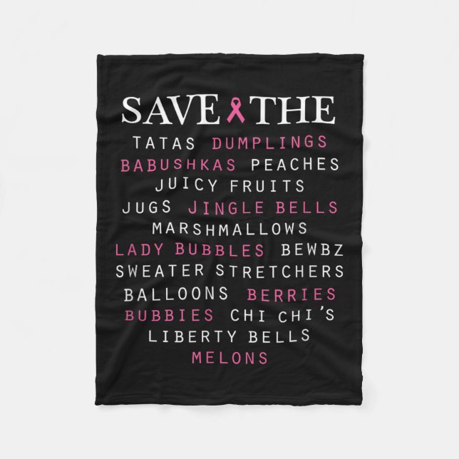 Breast Cancer Awareness Slang Terms  Fleece Blanket (Front)
