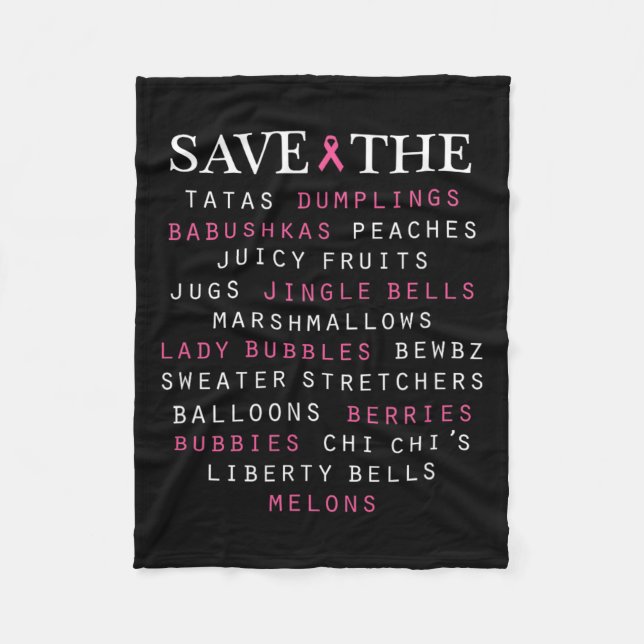Breast Cancer Awareness Slang Terms  Fleece Blanket (Front)