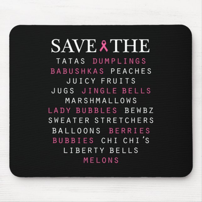 Breast Cancer Awareness Slang Terms  Mouse Pad (Front)