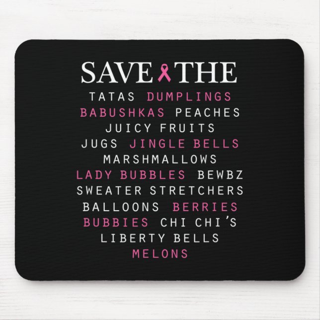Breast Cancer Awareness Slang Terms  Mouse Pad (Front)